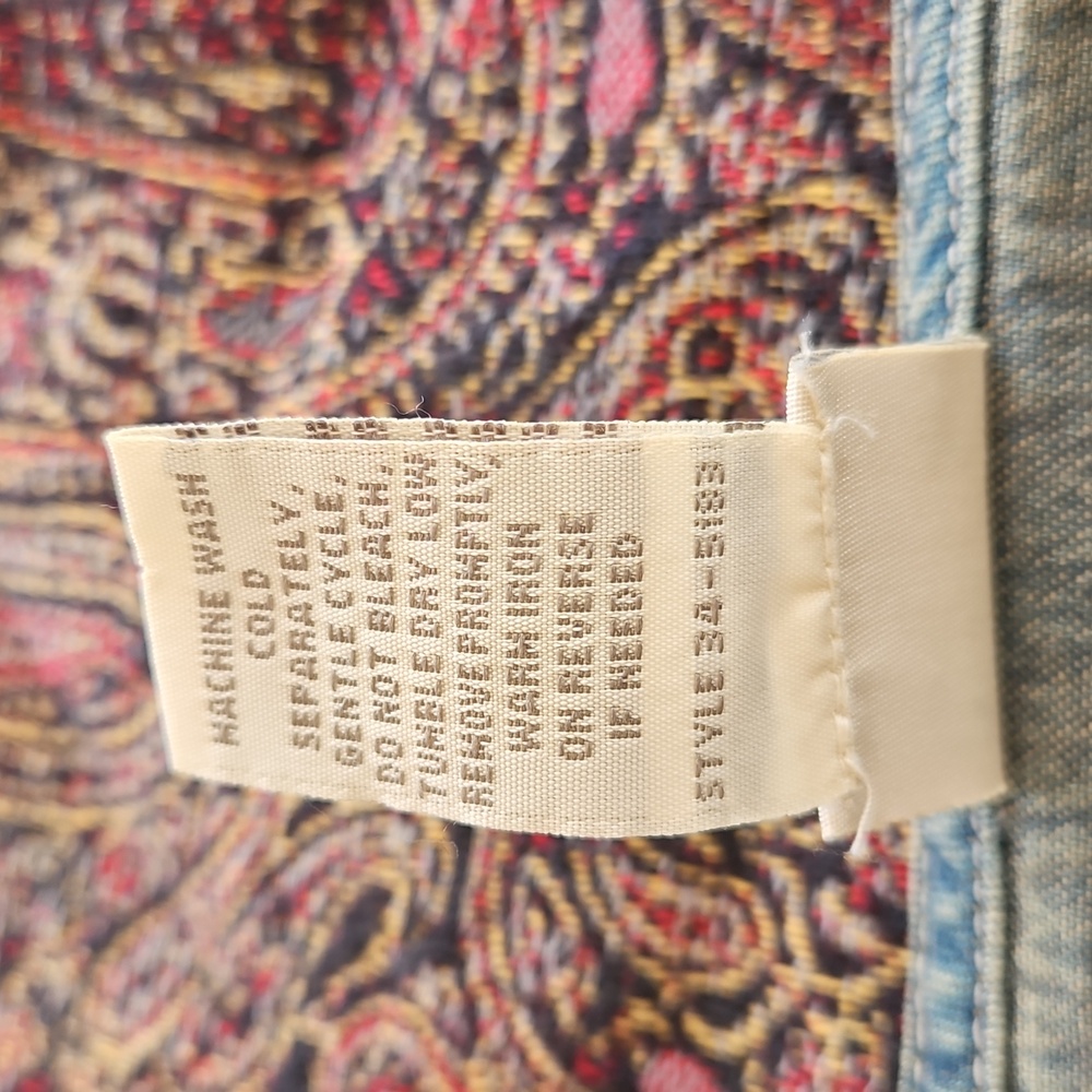 J. Jill Blue Vintage Boho Hippie Denim  Patched Skirt - Picture 5 of 10